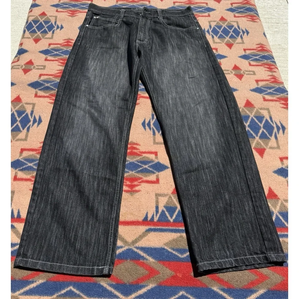 Y2K‎ Southpole 4180 Jeans Mens 38x31* Black Baggy Wide Hip Hop Skater Punk